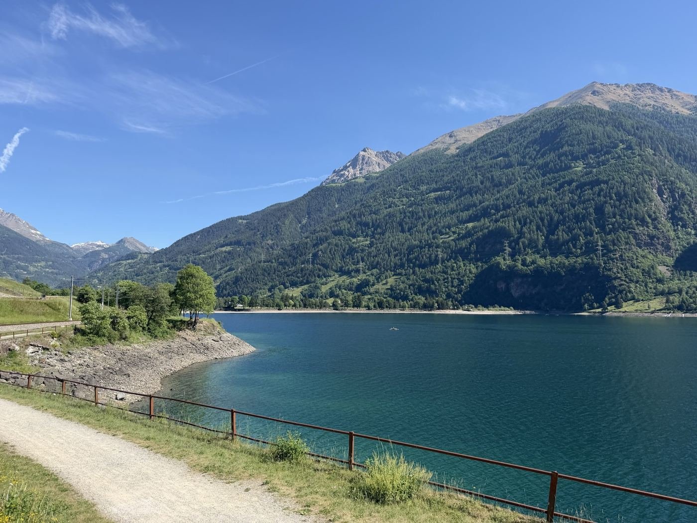 European lake and mountain landscape