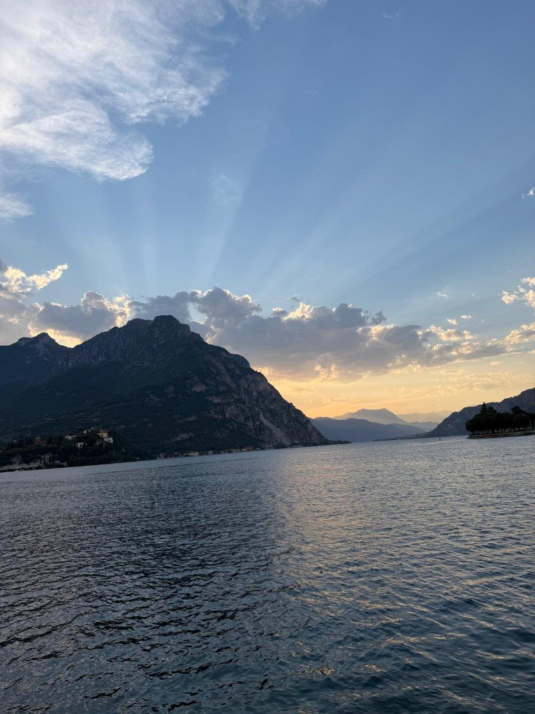 Lake sunset mountain destination