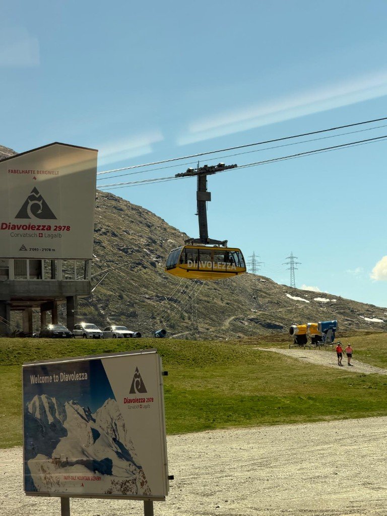 Cable car in mountain destination